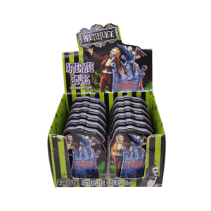 Boston America Beetlejuice Afterlife Sours Candy Tin Blue Raspberry Skull Spirits Halloween Spooky Film 45g Sweet Fusion Calgary