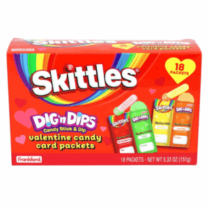 Skittles Dig n Dips Valentine Candy Card Exchange 18 cout